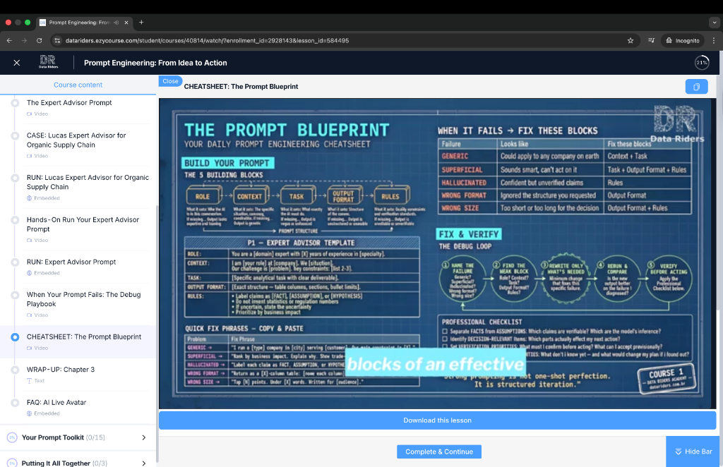 The Prompt Blueprint Cheat Sheet